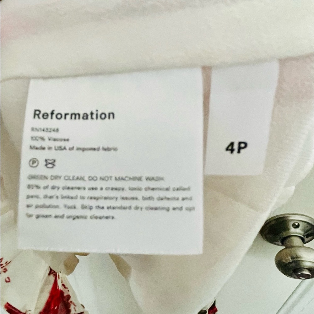 White Floral Reformation Christine Dress View 6